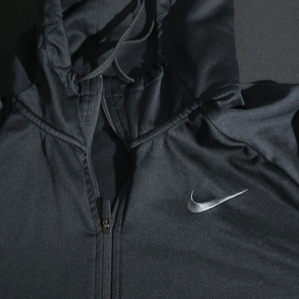 Nike Dri-FIT Full Zip Hoodie Mens XL Black AJ4450-010 Active Jacket Swoosh Logo - Picture 5 of 10